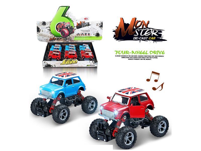 12PCS 1:36 Q Version Alloy Return Force Simulation Climbing Wheel