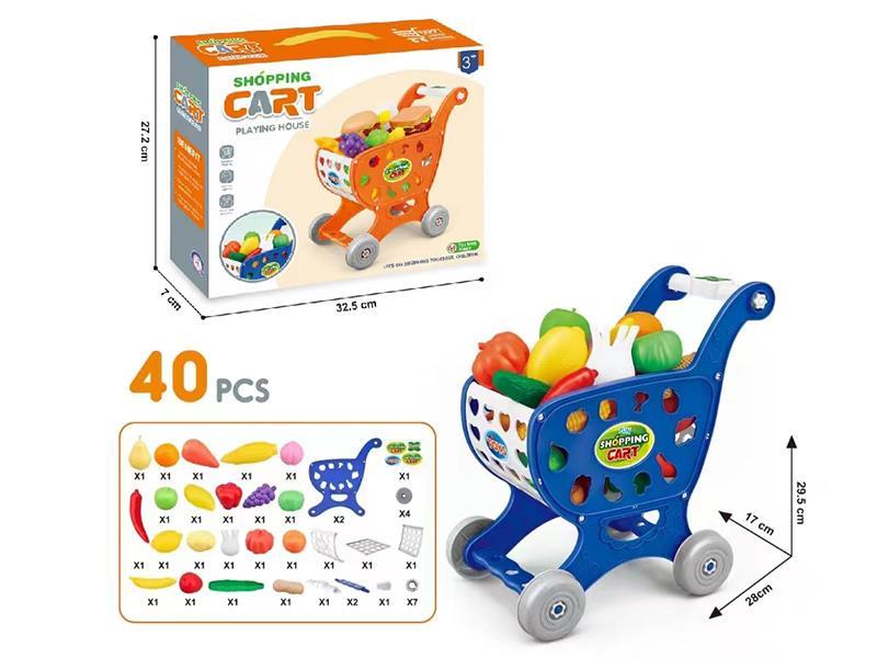Shopping Cart Set (Fruits And Vegetables) 40pcs