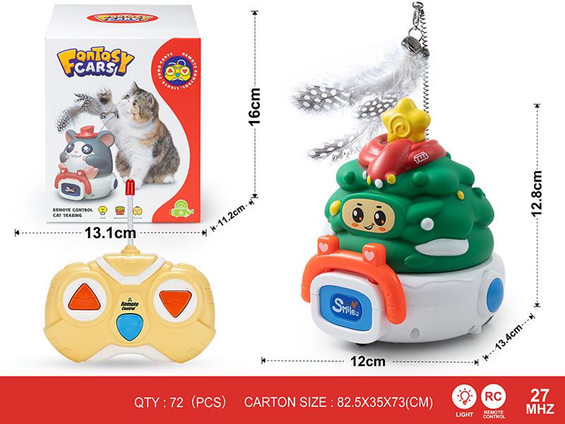 27Mhz 2-Channel Remote Control Cat Teasing Vinyl Christmas Tree Car(With Lights)