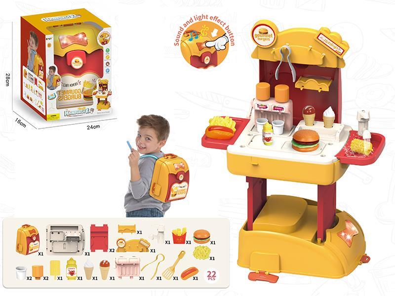 2 In 1 Backpack Hamburger With Sound And Light