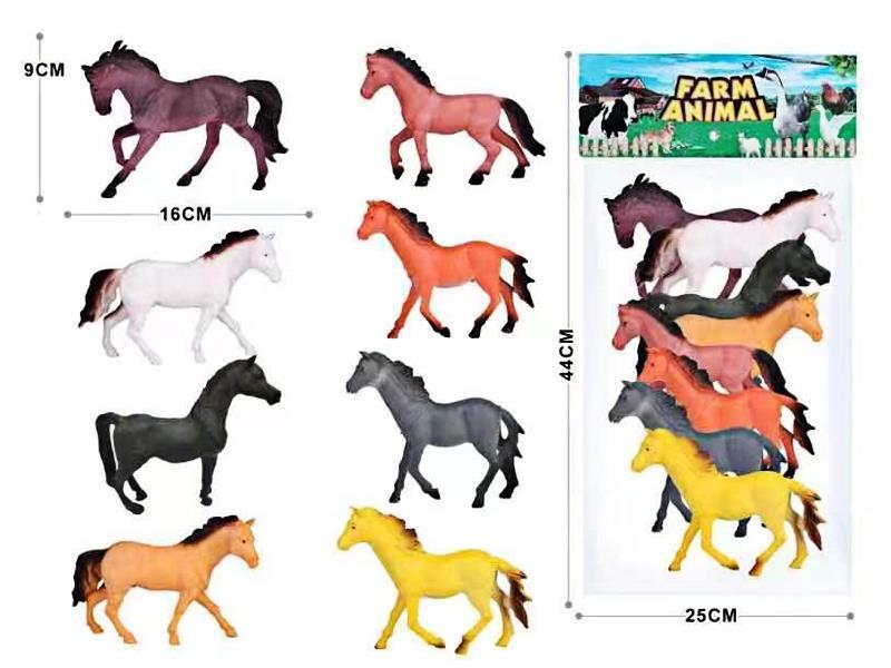 8PCS 6.5 Inch Farm Horse Toy Set