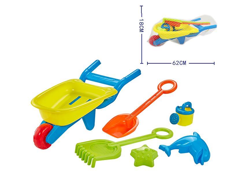 6pcs Beach Toys Cart Set