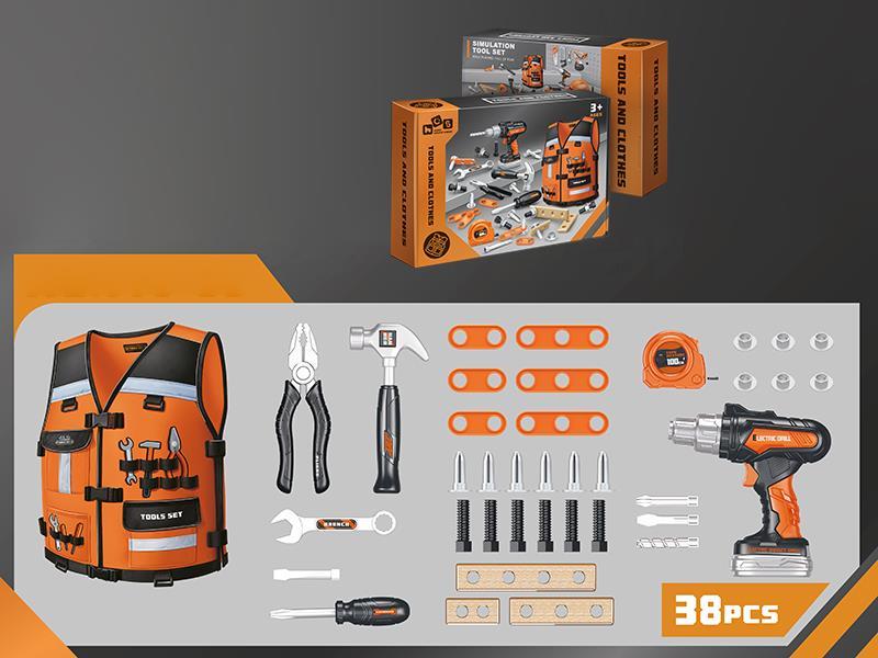 Electric Drill Simulation tool Set(With Clothes)38PCS