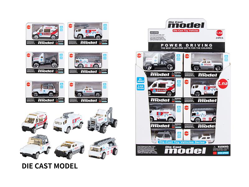 Slide Alloy Medical Vehicle 24PCS