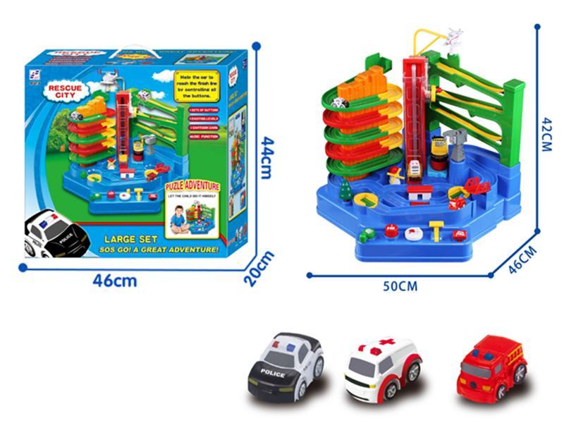 Mechanical Track Adventure With Music,3 Cars