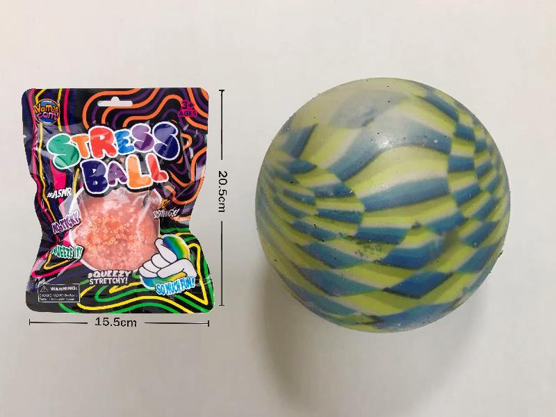 6cm Geometric Pattern Squeeze Ball Stress Relief Toys