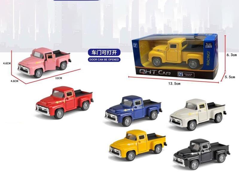 1:36 Chevrolet Pckup Rebound Alloy Vehicle, with Openable Door, 1 Model in 6 Colors Mixed