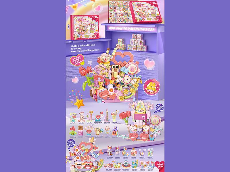 Valentine'S Day-Themed Series Of Small Lego-Style Building Blocks