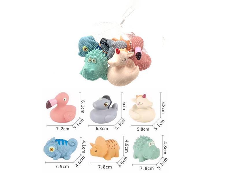 Vinyl Animals Bath Toy With BB Whistle