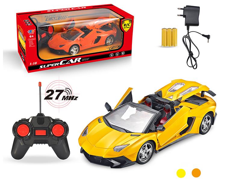 1:18 Lamborghini 3 Open Doors Remote Control Convertible Car (With Charger,Rechargeable Batteries)