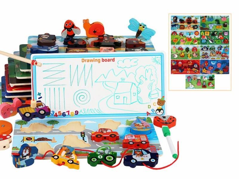 Wooden Multi-Functional 4-In-1 Matching Board