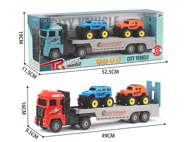 Outsize Friction Trailer With Friction Hummer Off-Road Vehicle