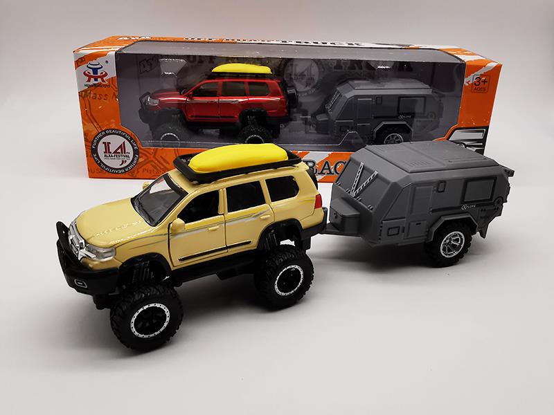 Pull Back Alloy Shock Absorption Toyota Off-Road Vehicle With Sound And Light