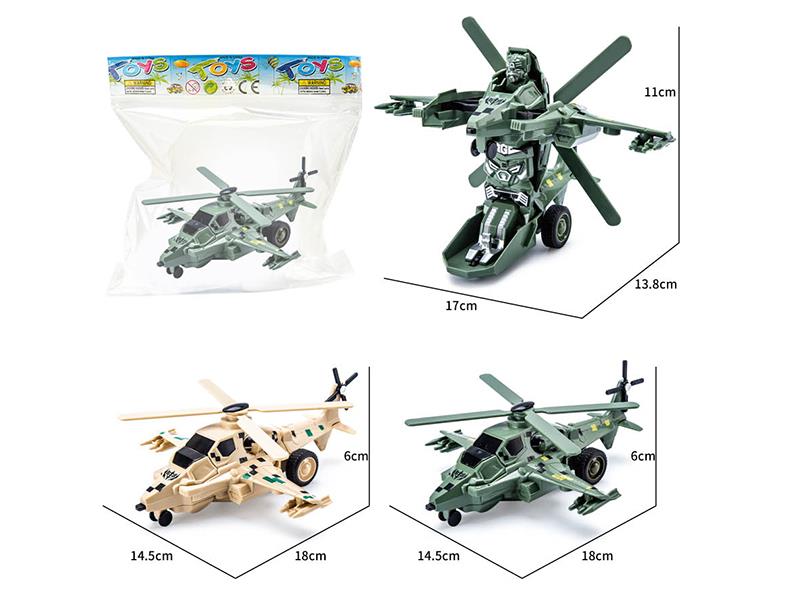 Friction Crash Deformation Military Warplane 1pcs