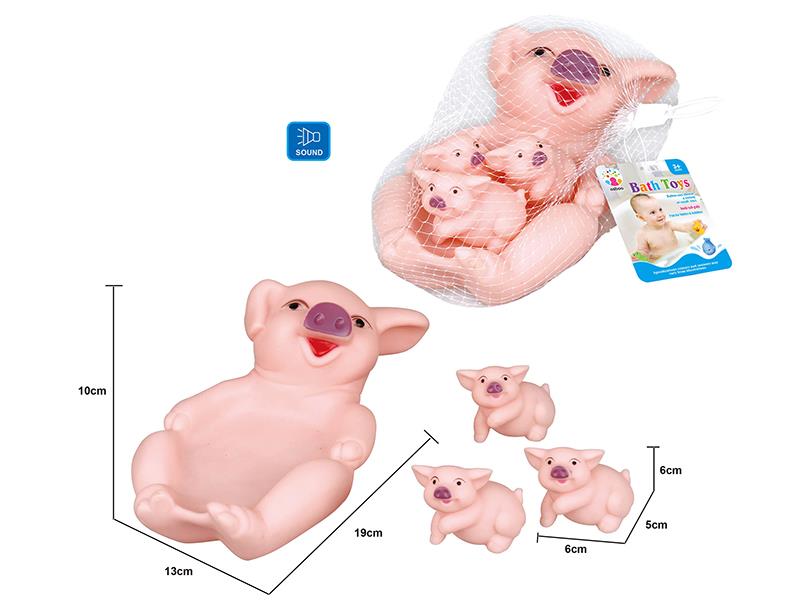 Cute Pig Kids Bath Toy Set