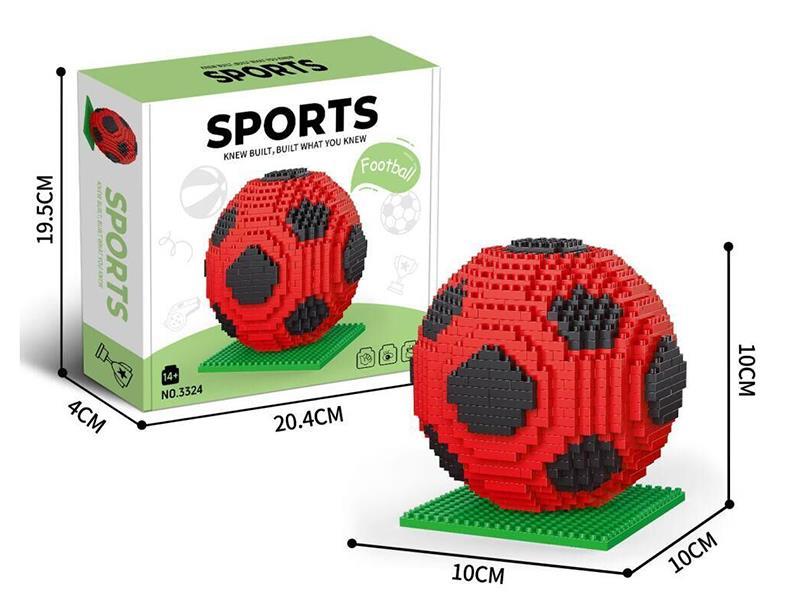 Micro-Particle Building Block Football (Red), Particles :860 PCS