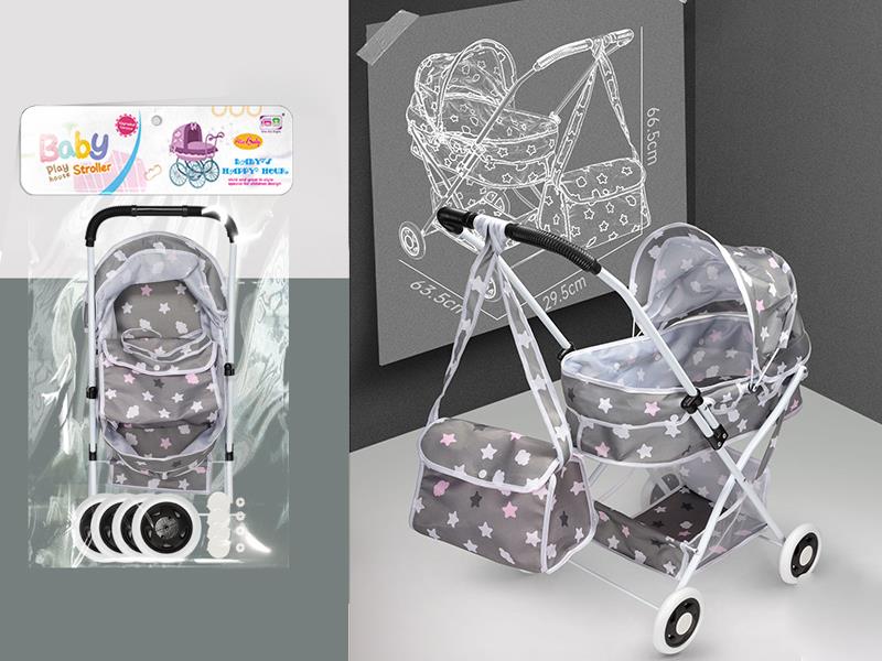 Baby Sunshade Stroller + Storage Basket + Handbag (Iron)EVA Wheel