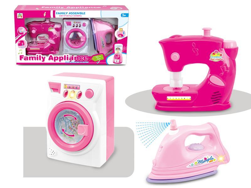 Electric Sewing Machine, Washing Machine And Iron Combination
