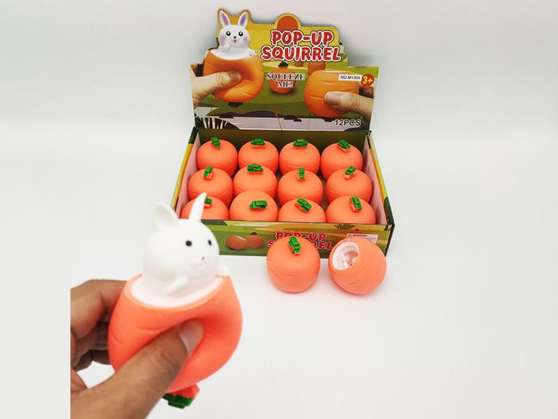 12pcs Squeeze Toy Radish Rabbits