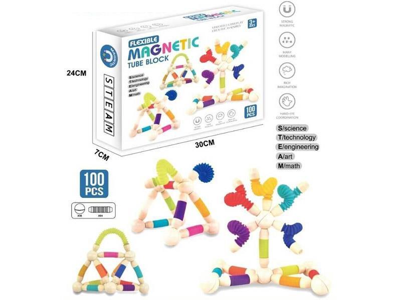 Flexible Magnetic Tube Blocks 100pcs