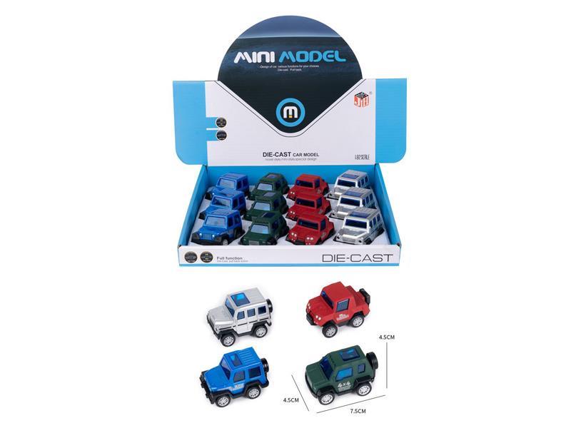 12PCS Alloy Pull Back Off-Road Vehicle