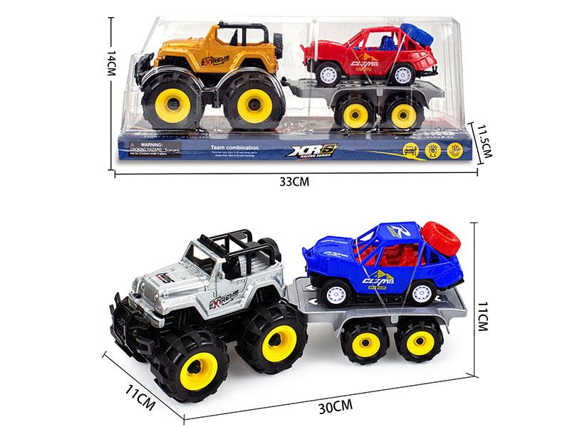Friction Jeep Off-Road Vehicle Trailer Set