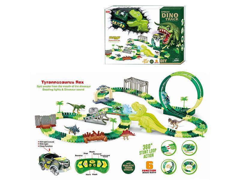 2.4G 6CH R/C  Spray Dinosaur  Rail Car With Light 226pcs