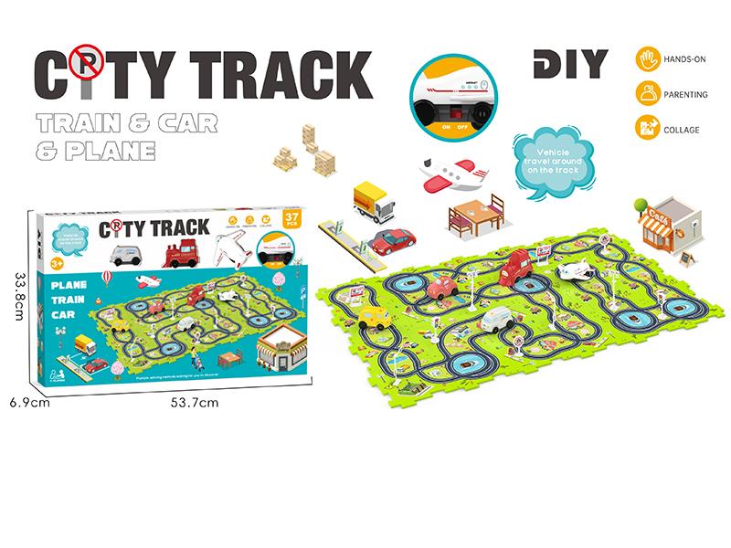 DIY City Theme Puzzle Track Car(37PCS)