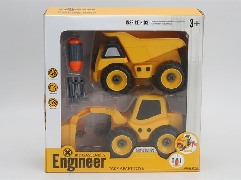 2PCS DIY  Engineering Truck