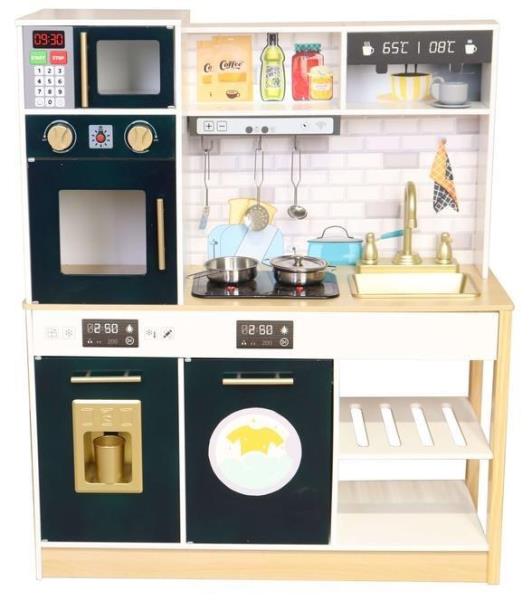 Kitchen With Sound&Light Range Hood, Sound&Light Microwave Oven,
Sound&Light Cooking Plate, Light In Oven, Ice Maker, And 5pcs Play Utensils