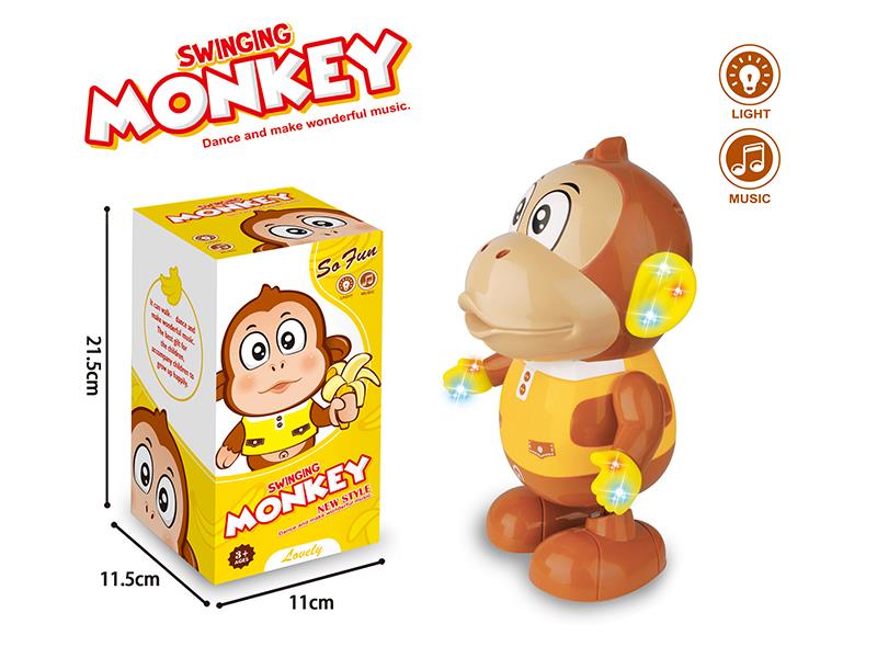 Walking And Dancing Monkey With Lights And Music