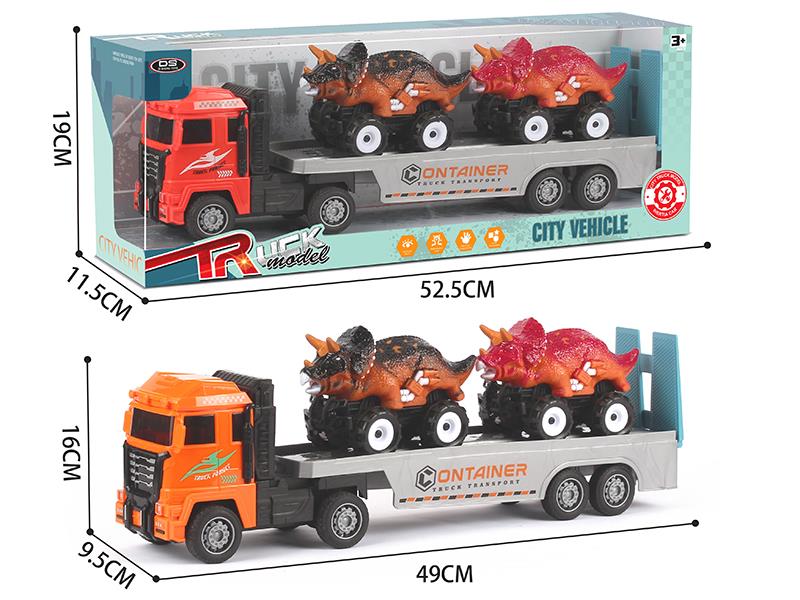 Outsize Friction Trailer With Friction Triceratops Off-Road Vehicle