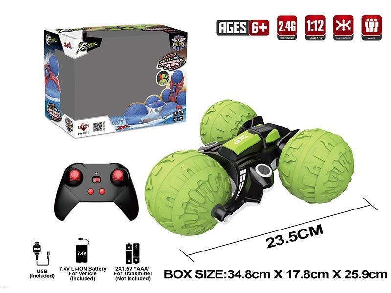 1:12 2.4G Remote Control Three-Wheeled Amphibious Stunt Car