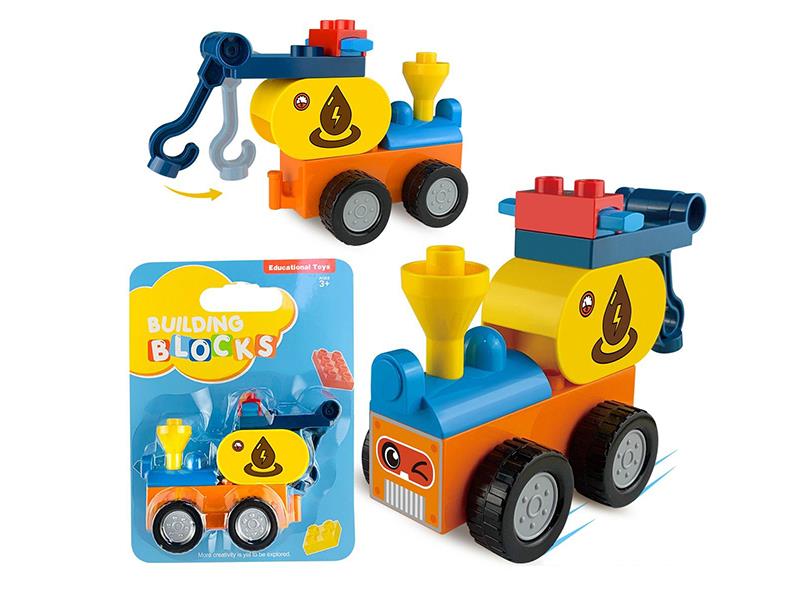 Friction Oil Tanker TruckLarge Particle Building Blocks 9PCS