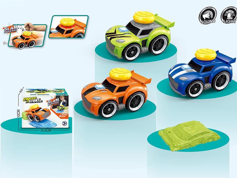 Slam Power Crash Stunt Car B/O Racing Car With Roadblock