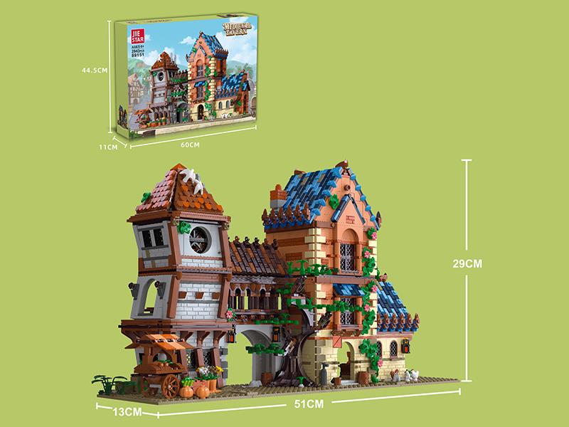 Medieval Tavern Building Blocks(With LED Light)2843pcs