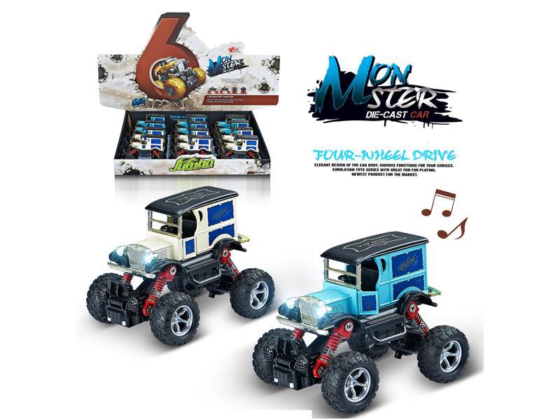 12PCS 1:34 Q Version Alloy Pull Back Simulation Climbing Wheel