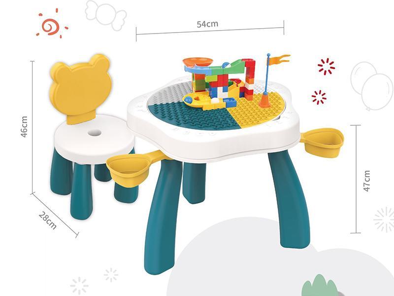 Flower Shape Building Blocks Table(With  Roll Ball  Building Blocks)