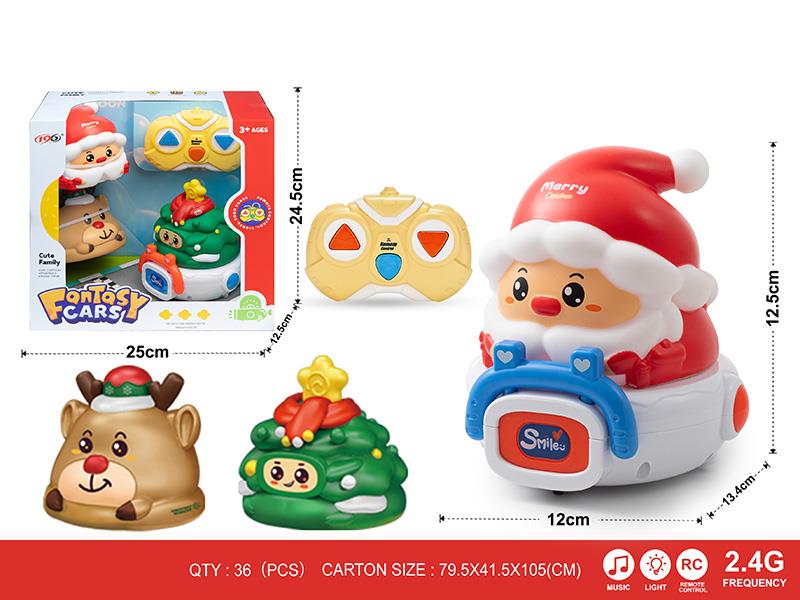 2.4G 3-Channel Remote Control Christmas Series Vinyl Car(With Lights And Music)1 Changing 3