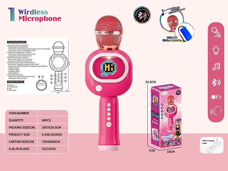 Bluetooth Microphone With Lights, Music