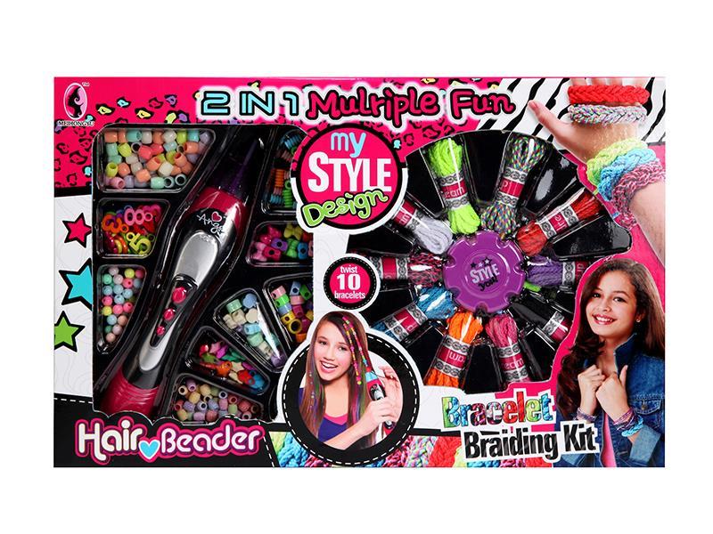 2 IN 1 DIY hair beader& bracelet braiding kit
