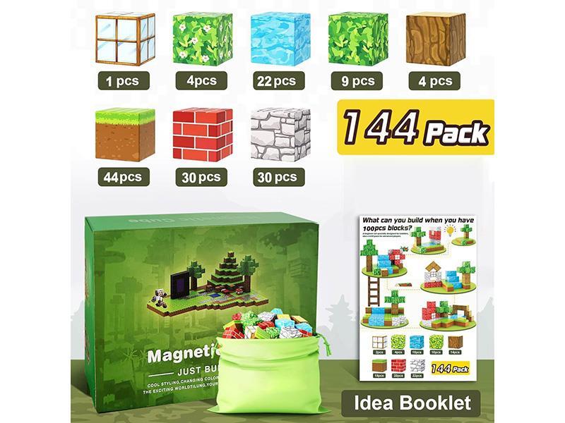 Magnetic Building Blocks 144pcs + 4 Dolls
