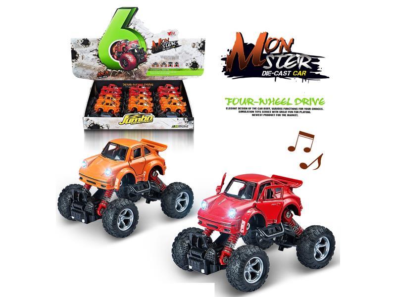 12PCS 1:36 Q Version Alloy Pull Back Simulation Climbing Wheel