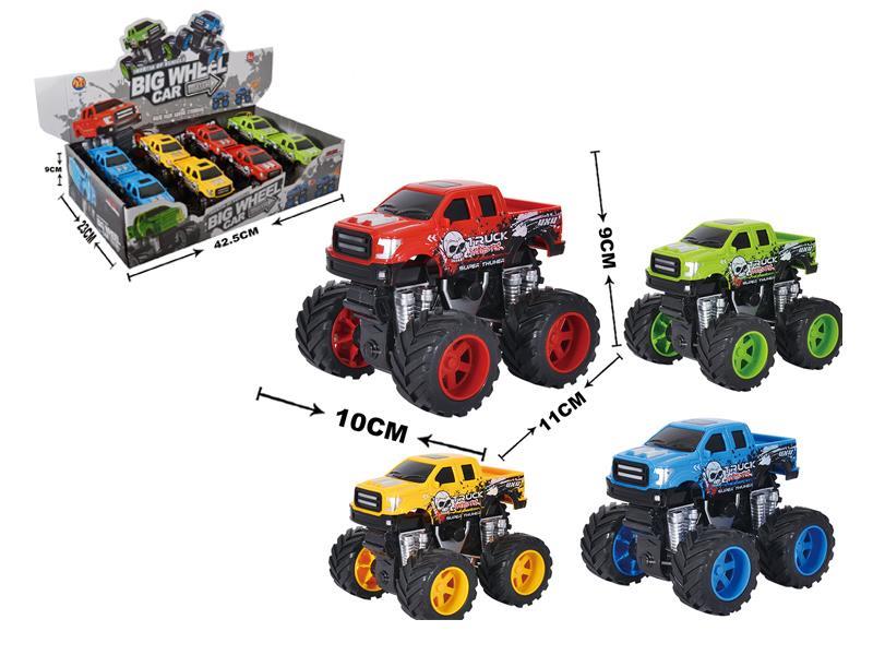 12PCS 4WD Friction Hight Speed Climbing Big Wheel Car