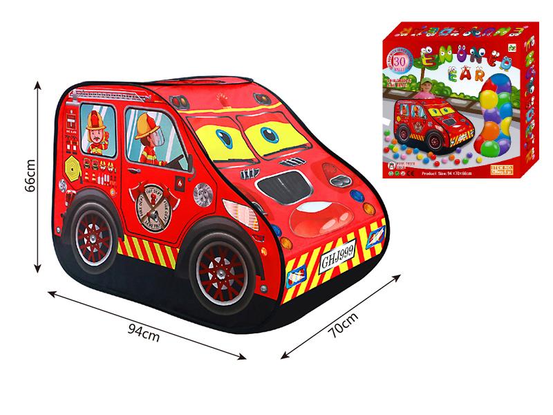 Small Fire Engine Shape Children Play Tent + 30 Balls
