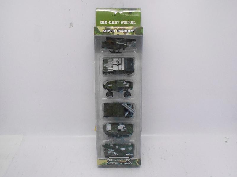 Military Slide Alloy Car 6pcs