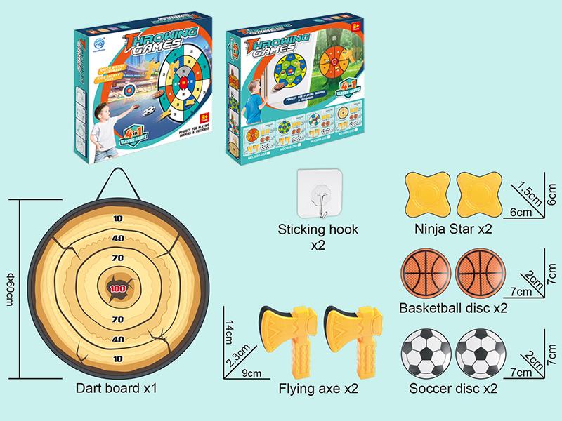 4 In 1  Dartboard Throwing Game