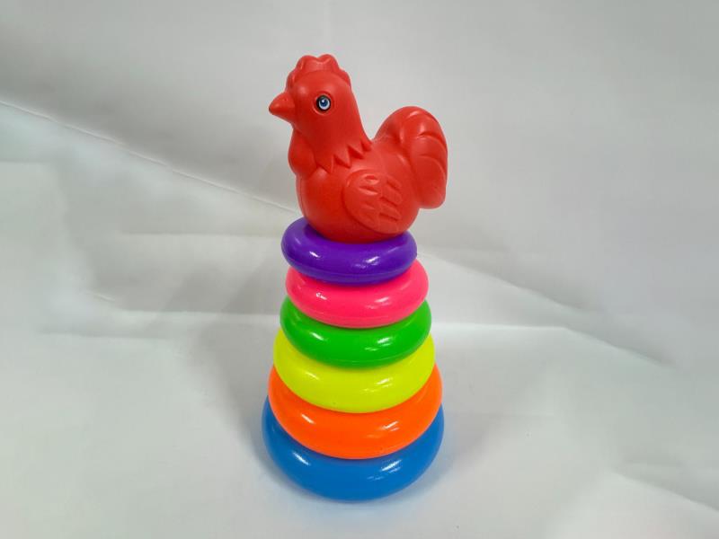 Rooster Rainbow Tower Jenga Loop 6 Layers
