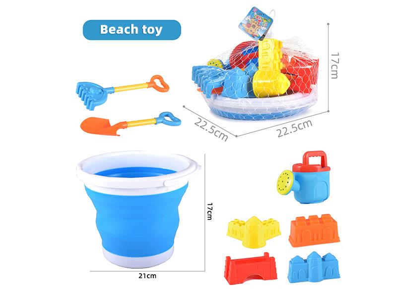 Folding Sand Bucket Set 8pcs