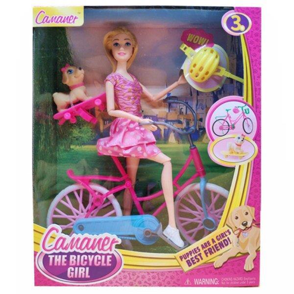 Barbie Bike And Dog With Skateboard